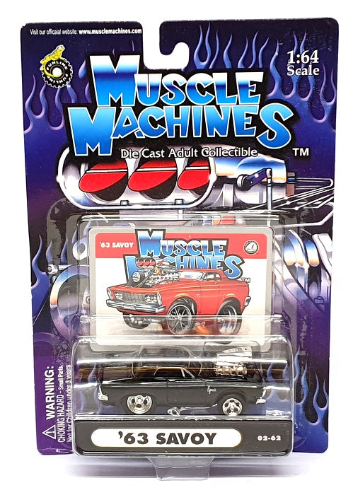Muscle Machines 1/64 Scale 71151 02-62 - 1963 Plymouth Savoy - Black