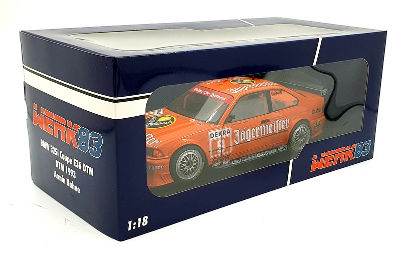 Werk83 1/18 Scale Diecast W1800701 - BMW E36 Coupe DTM #9 Jagermeister - Hahne