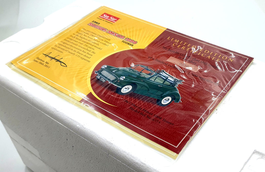 Sun Star 1/12 Scale Diecast 4773 - 1963 Morris Minor 1000 Tourer - Green