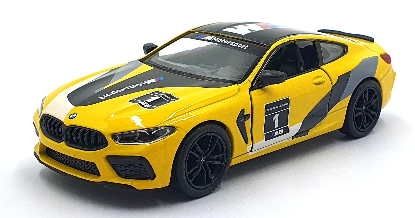 Kinsmart 1/38 Scale Pull Back & Go TY1241 - BMW M8 Competition Coupe #1 Yellow