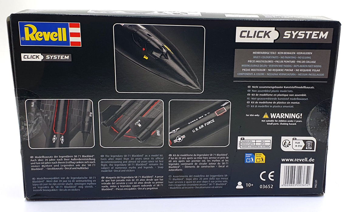 Revell 1/24 Scale Model Kit 03652 - SR-71 Blackbird Click System Lockheed Martin