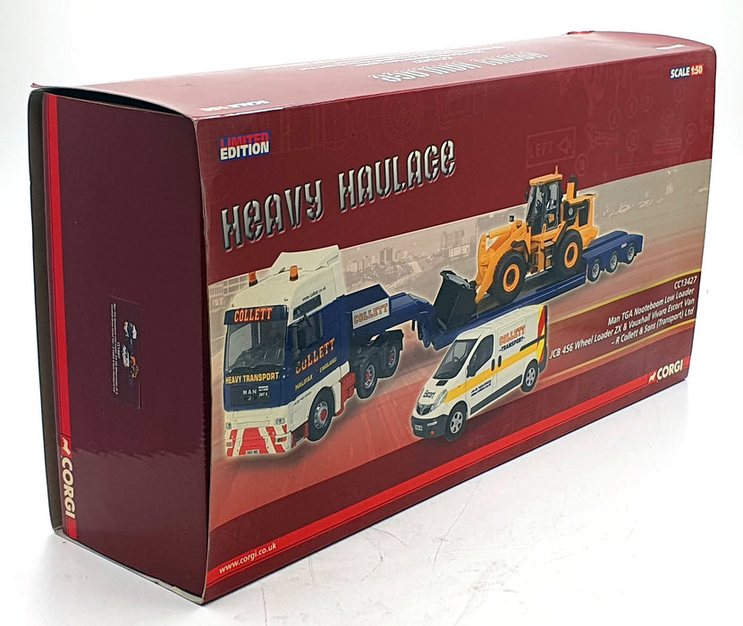Corgi 1/50 Scale CC13427 - MAN Nooteboom JCB 456 & Vauxhall Vivaro Van - Collett