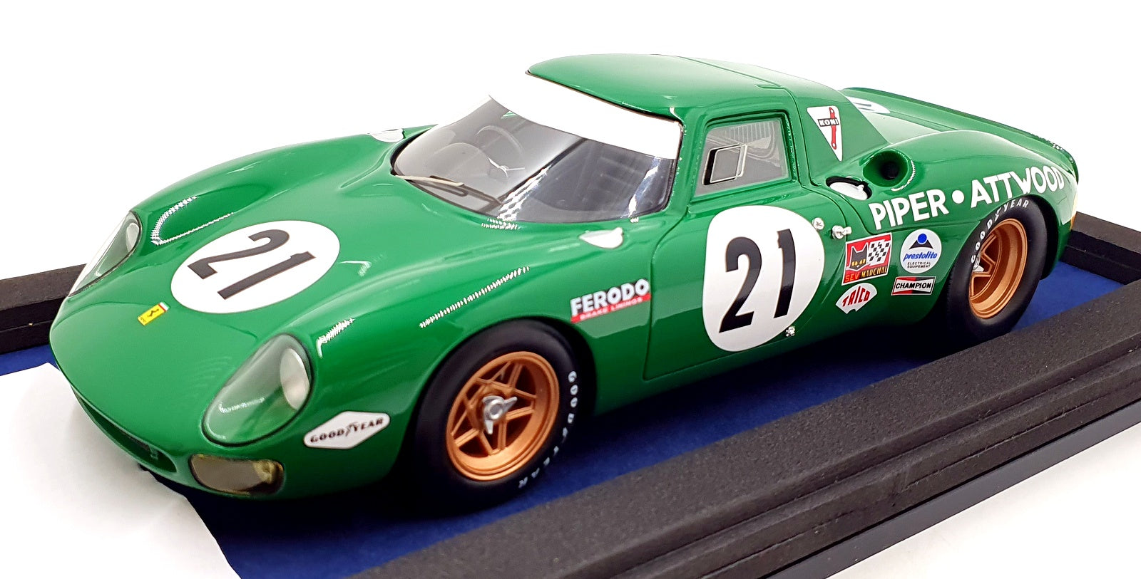 Looksmart 1/18 Scale LS18LM08 - Ferrari 250LM Le Mans 1968 #21 - Green