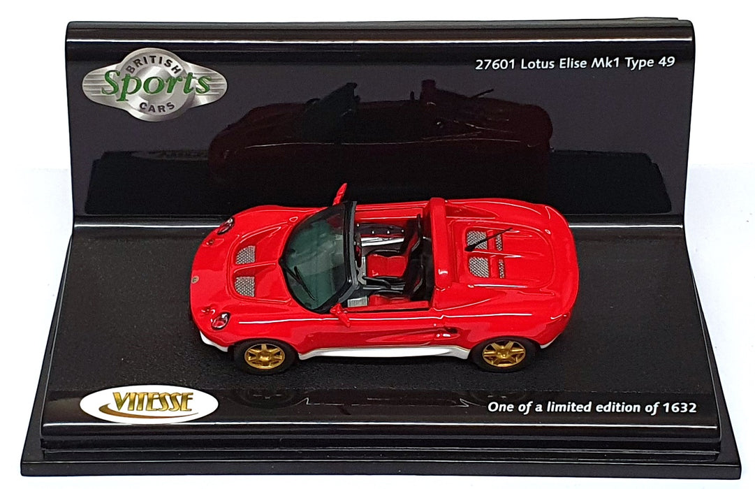 Vitesse 1/43 Scale Diecast 27601 - Lotus Elise Mk1 Type 49 - Red/White