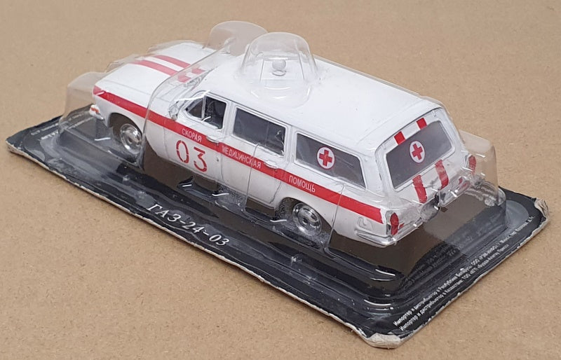 DeAgostini 1/43 Scale D1425WR - YA3-24-03 Russian Ambulance - White/Red