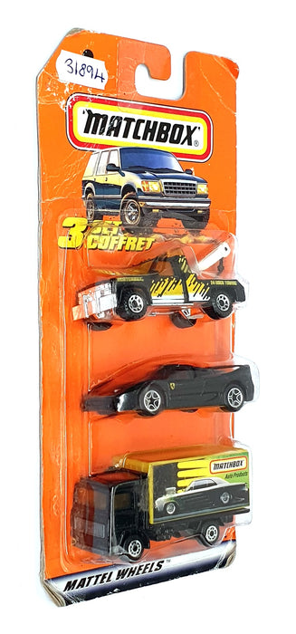Matchbox Diecast 31894 - 3 Piece Pack GMC Wrecker Ferrari & Volvo Truck