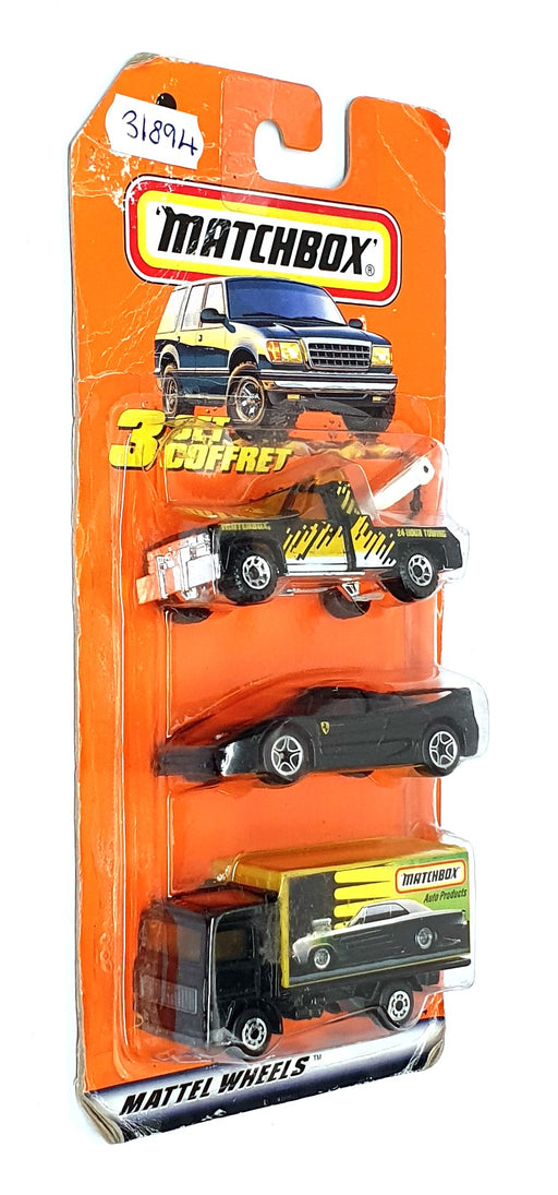Matchbox Diecast 31894 - 3 Piece Pack GMC Wrecker Ferrari & Volvo Truck
