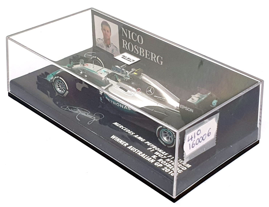Minichamps 1/43 Scale 410 160006 - F1 Mercedes AMG 1st Australia GP 2016 Rosberg