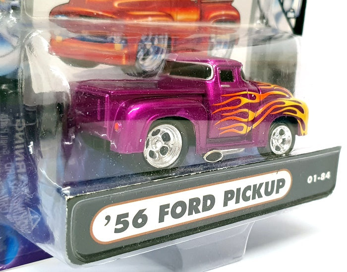Muscle Machines 1/64 Scale 71151 01-84 - 1956 Ford Pick-Up Truck Purple & Flames