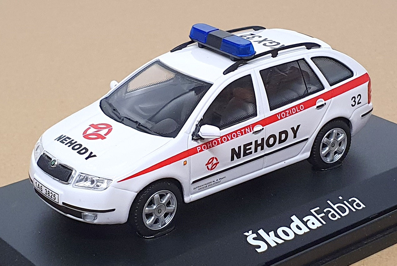 Abrex 1/43 Scale 143ABX004XJ - Skoda Fabia Prague Transport Police  - White/Red
