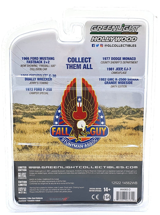 Greenlight 1/64 Scale 44965-D - 1977 Dodge Monaco Fall Guy Stunt Man