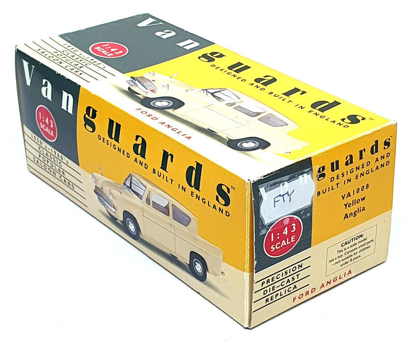 Vanguards 1/43 Scale Diecast VA1008 - Ford Anglia - Yellow