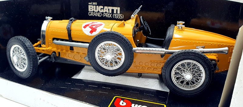Burago 1/18 Scale Diecast 3012 - 1935 Bugatti Grand-Prix #14 - Yellow