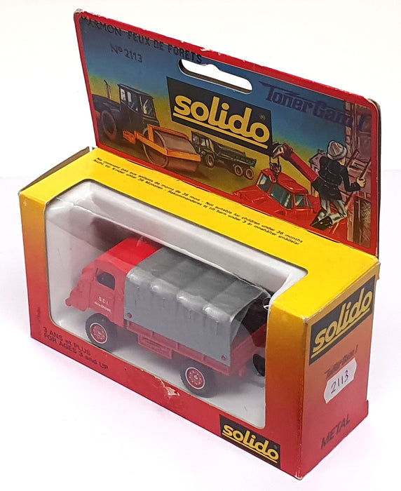 Solido 1/50 Scale Diecast 2113 - Simca S.U.M.B. 4X4 Fire Truck - Red