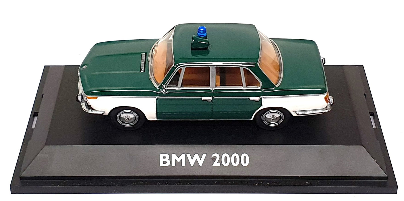 Schuco 1/43 Scale Diecast 02168 - BMW 2000 Polizei - Green/White