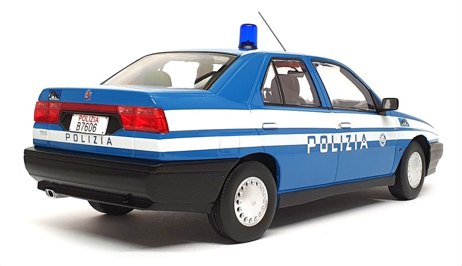 Triple9 1/18 Scale T9-1800386 - 1996 Alfa Romeo 155 Polizia - Blue/White
