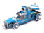 Tobar Ltd Appx 14cm Long MS 269 - Tin Plate Wind Up Race Car - Blue/White