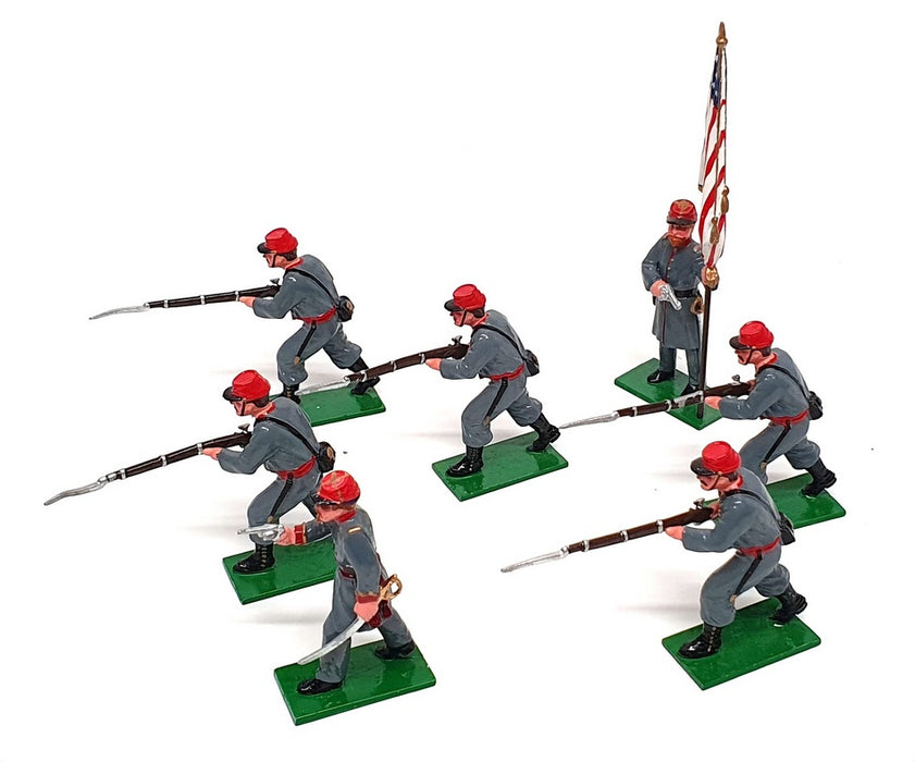 Unknown Brand ? 54mm Metal Soldiers 7AS01 - 7x American Soldiers