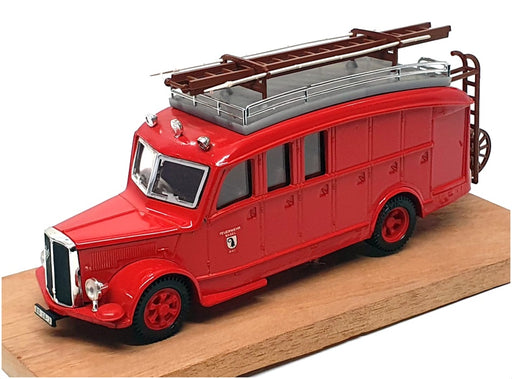 Solido 1/43 Scale 230 - 1943-76 Saurer Type C Fire Engine Basler Feuerwehr - Red