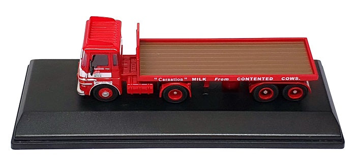 Oxford Diecast 1/76 Scale 76LV002 - ERF LV Flatbed Trailer Carnation - Red/White