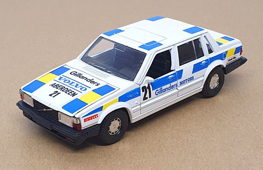 Corgi 13cm Long Diecast C435/2 - Volvo 760 Turbo Racer #21 - White/Blue/Yellow