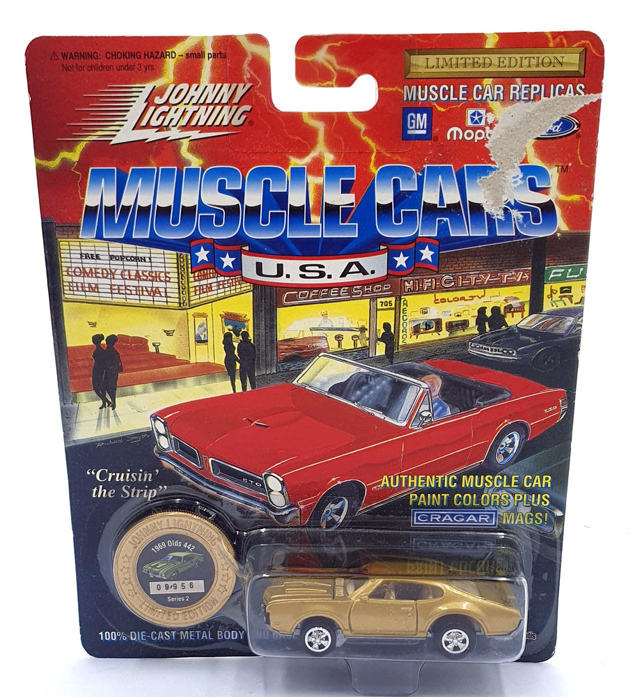 Johnny Lightning 1/64 Scale 200-120 Muscle Cars 1969 Olds 442 - Gold