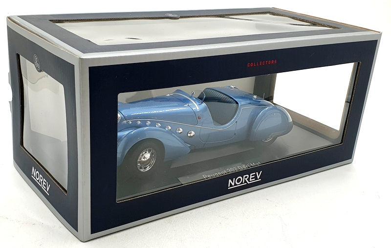 Norev 1/18 Diecast 184821 - 1937 Peugeot 302 Darl'Mat Roadster - Blue Metallic