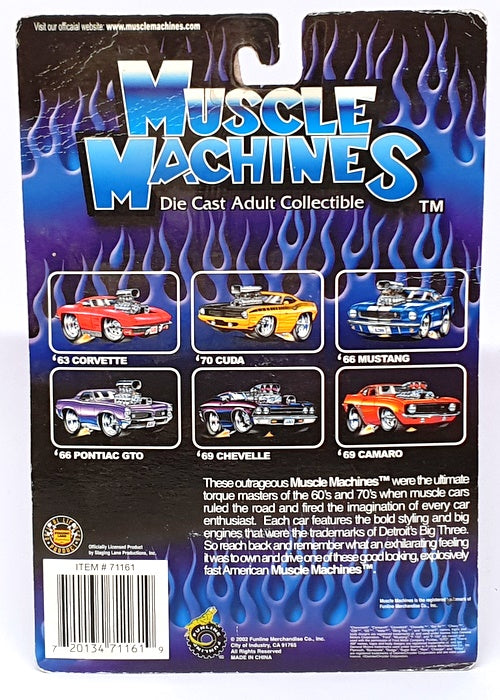Muscle Machines 1/64 Scale 71161 02-35 - 1970 Plymouth Cuda - Blue