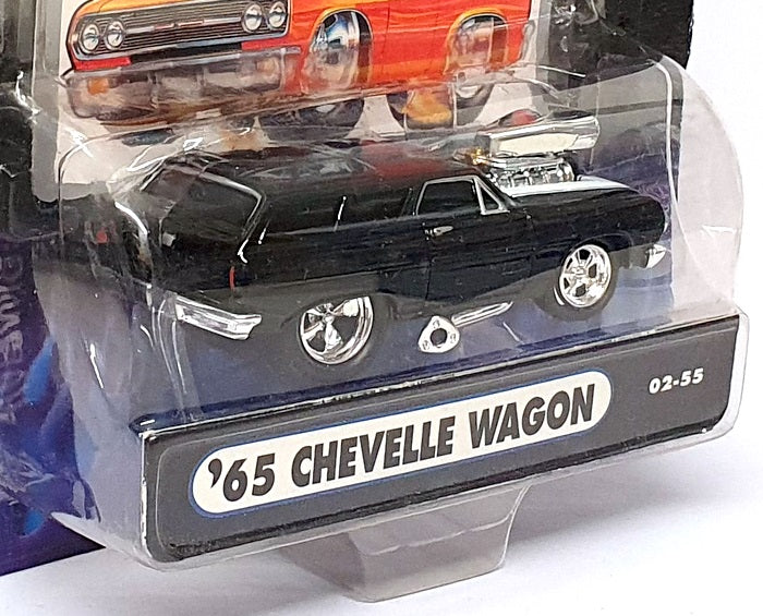 Muscle Machines 1/64 Scale 71161 02-55 - 1965 Chevy Chevelle Wagon - Black