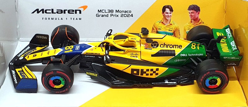 Burago 1/43 Scale 18-38214PS F1 McLaren Monaco GP 2024 #81 Piastri Senna Livery