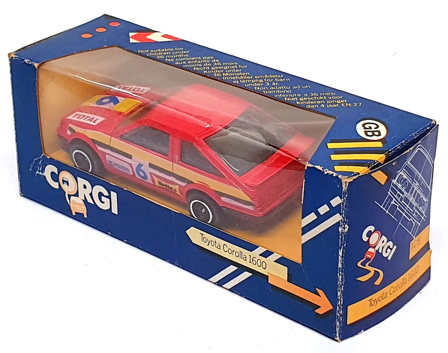 Corgi 10cm Long Diecast 105 - Toyota Corolla 1600 Race Car #6 - Red