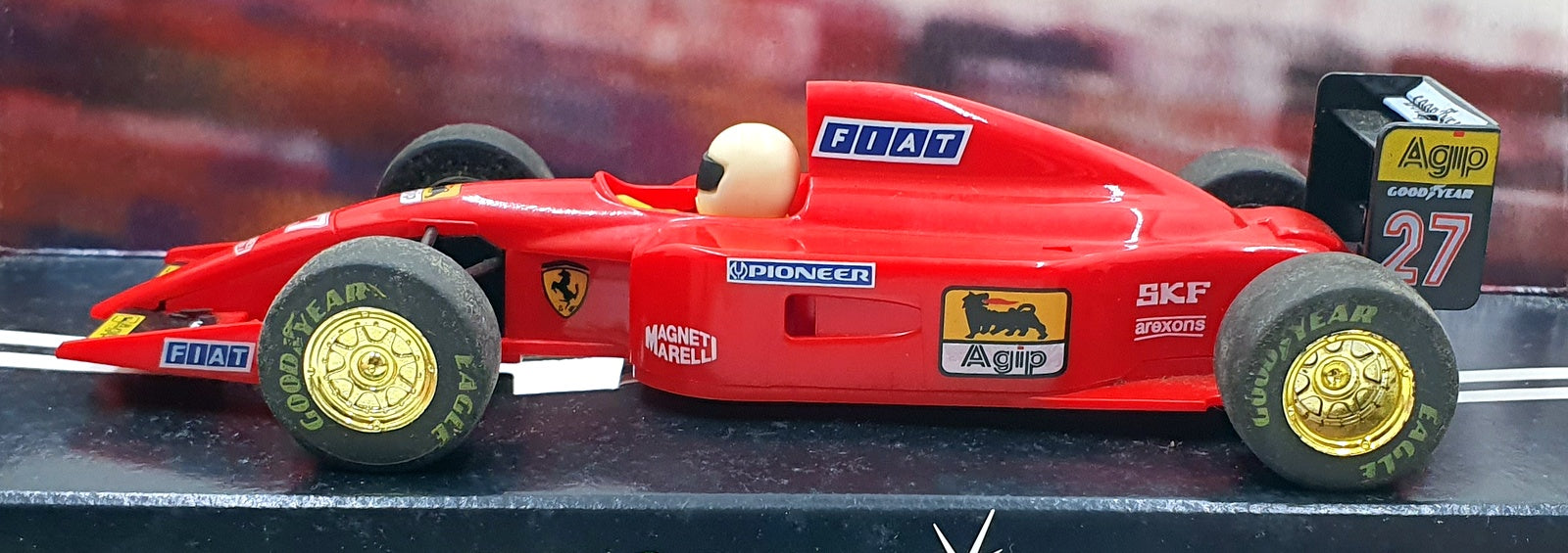 Scalextric 1/32 Scale Slotcar C319 - Ferrari 643 #27 - White Helmet