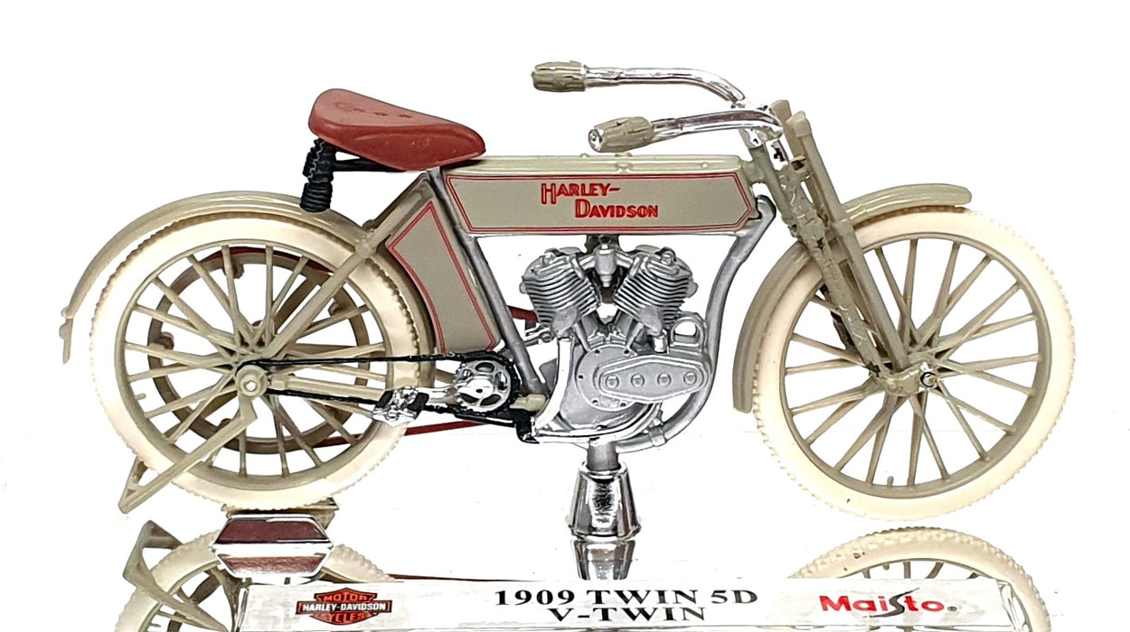 Maisto 1/18 Scale 39705 - 1909 Harley Davidson Twin 5D V-Twin - Grey
