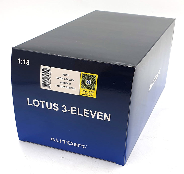 Autoart 1/18 Scale Diecast 75392 - Lotus 3-Eleven - Metallic Green/Yellow