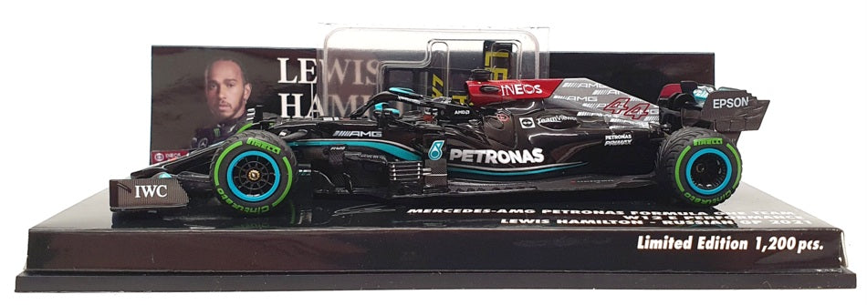 Minichamps 1/43 Scale 410 211544 - F1 Mercedes AMG Russian GP 2021 Hamilton