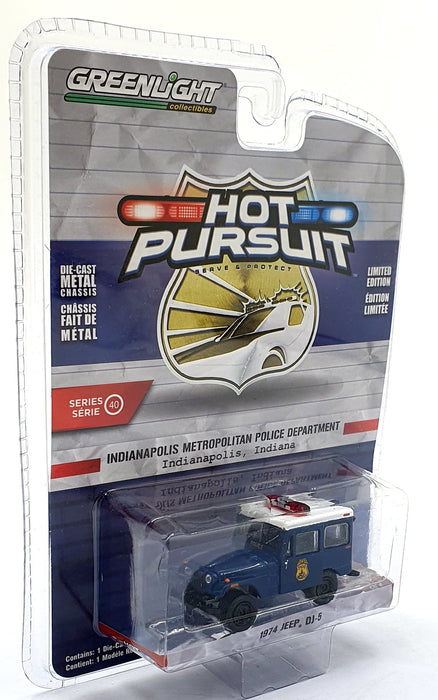 Greenlight 1/64 Scale 42980-A - 1974 Jeep DJ-5 Police Car - Indianapolis PD