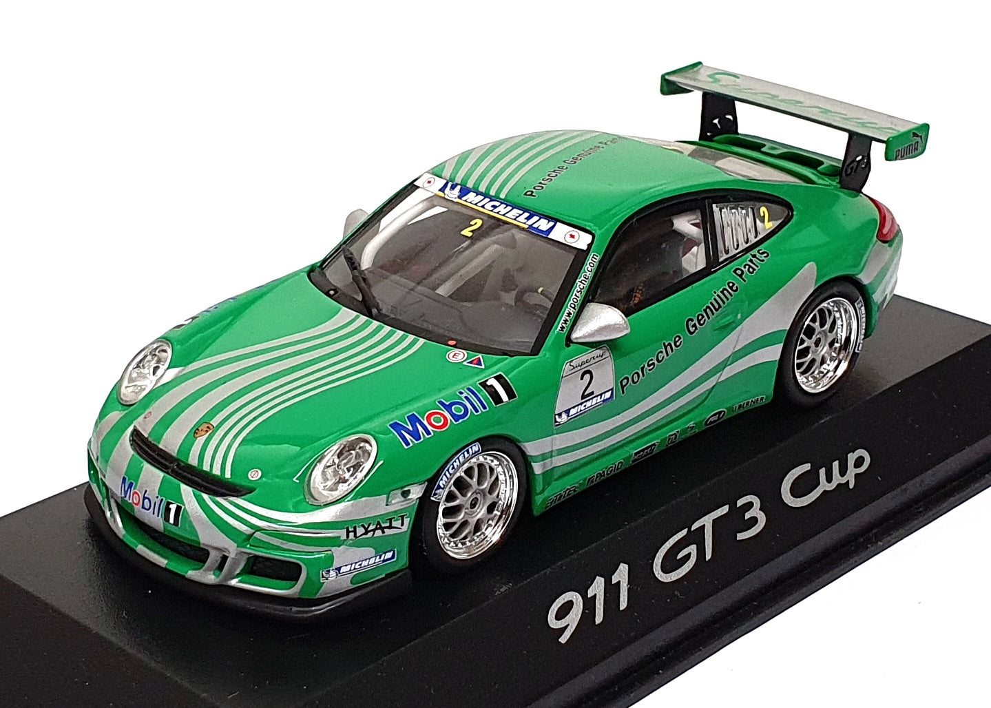 Minichamps 1/43 Scale WAP 020 126 16 - Porsche 911 GT3 Cup #2 Green/Silver