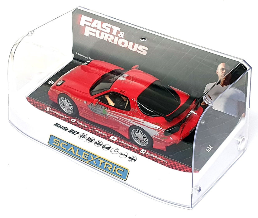 Scalextric 1/32 Scale Slotcar C4592 - Mazda RX7 Fast & Furious - Red