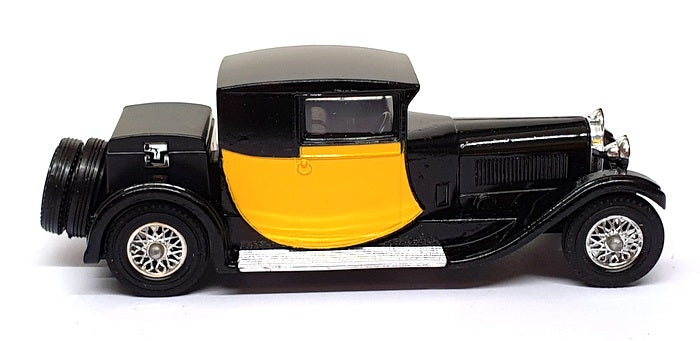 Matchbox Appx 10cm Long Diecast Y-24 - 1928 Bugatti T44 - Black/Yellow