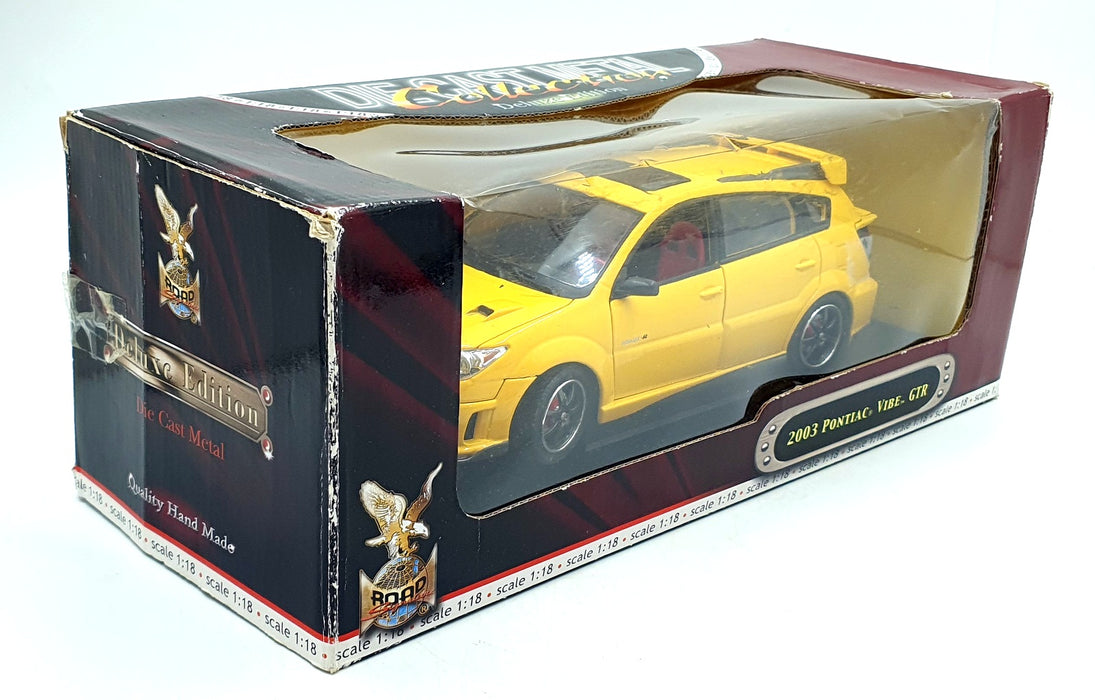 Road Signature 1/18 Scale Diecast 92508 - 2003 Pontiac Vibe GTR - Yellow