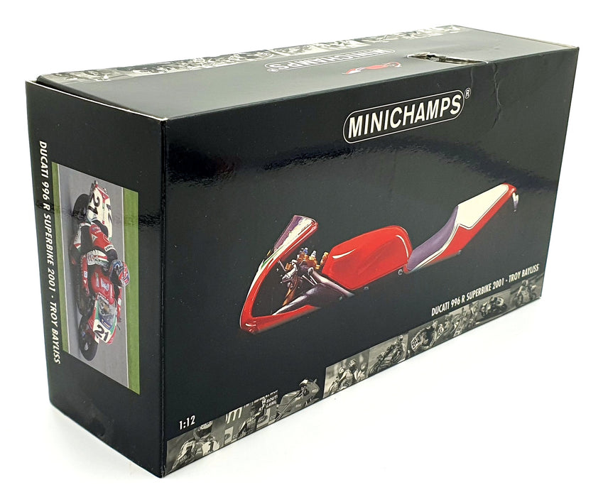 Minichamps 1/12 Scale 122 011221 - Ducati 996 R S.bike 2001 #21 Troy Bayliss