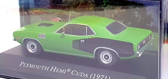 Altaya 1/43 Scale 28525A - 1971 Plymouth Hemi Cuda - Green/Black