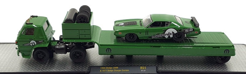 Castline M2 Machines 1/64 Scale DR51 '66 Dodge L600 & '71 Charger - Cuatom