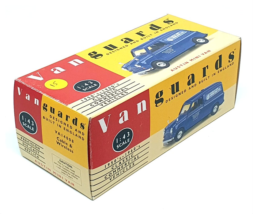 Vanguards 1/43 Scale VA14008 - Austin Mini Van Cable & Wireless - Blue