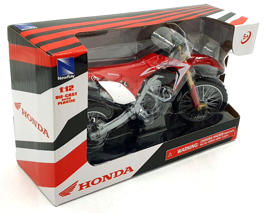 NewRay 1/12 Scale 57873 - Honda CRF450R Motorbike - Red/White