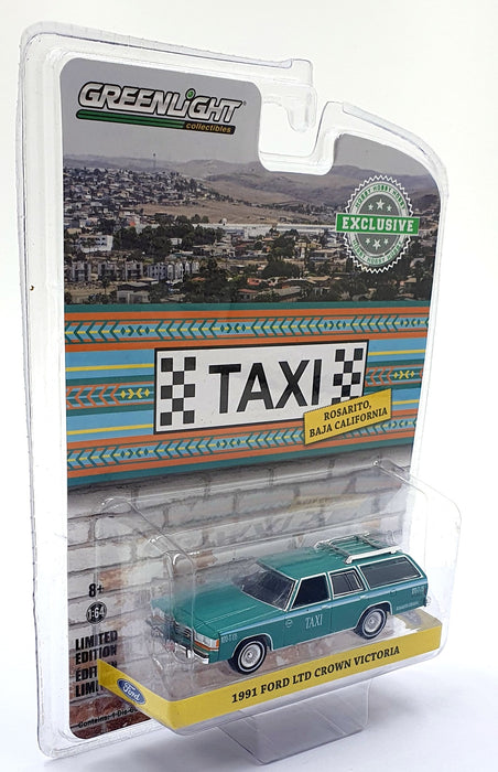 Greenlight 1/64 Scale 30225 - 1991 Ford Ltd Crown Victoria Taxi - Green