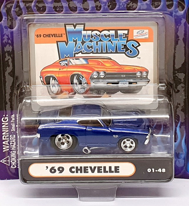 Muscle Machines 1/64 Scale 71161 01-48 - 1969 Chevrolet Chevelle - Blue