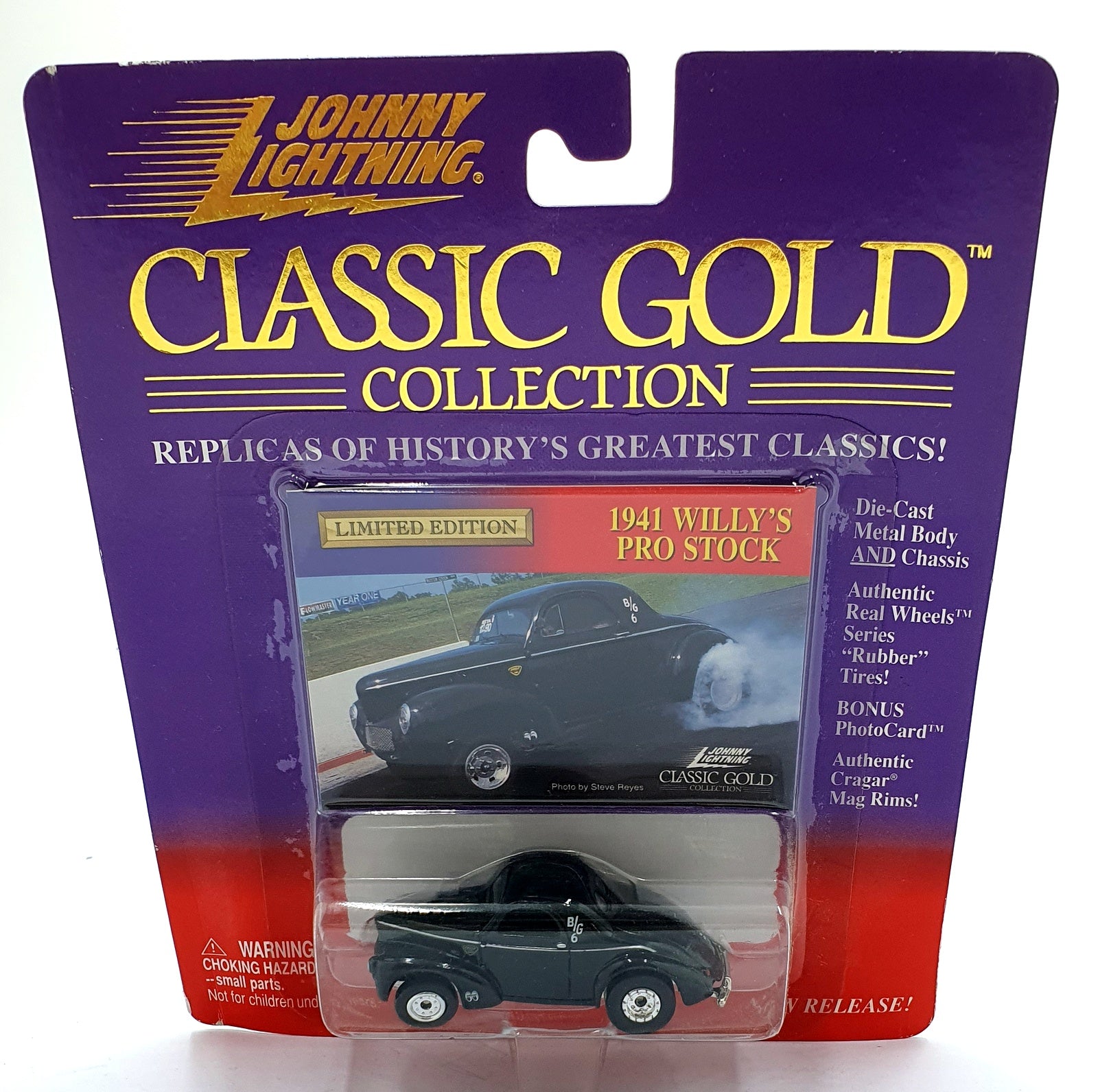 Johnny Lightning 1/64 Scale 404-04 Classic Gold 1941 Willy's Pro Stock - Black
