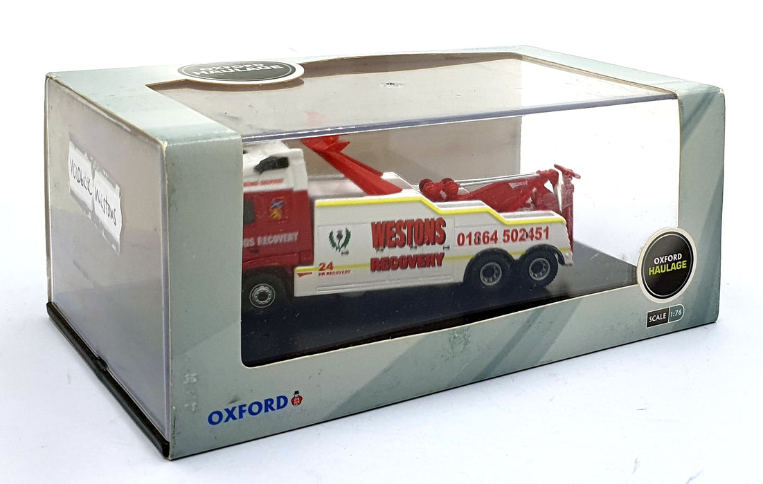 Oxford Diecast 1/76 Scale VOL06REC - Westons Volvo FH Recovery Truck - White