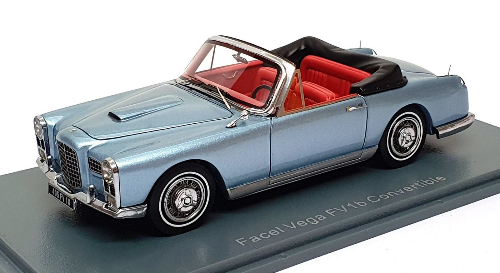 Neo 1/43 Scale NEO43405 - Facel Vega FV1b Convertible - Met. Lt. Blue